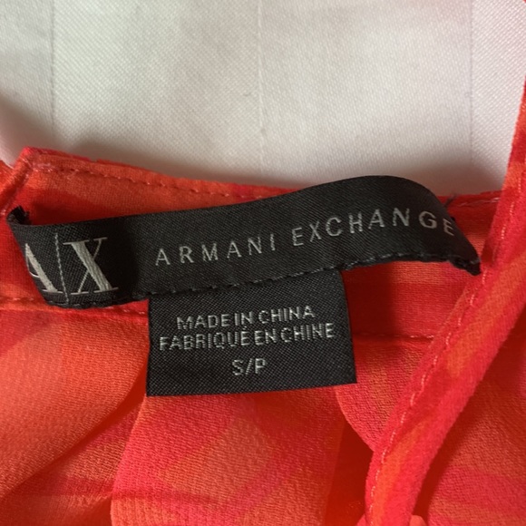 Armani Exchange flowy orange/pink sheer halter style top EUC - Picture 2 of 3